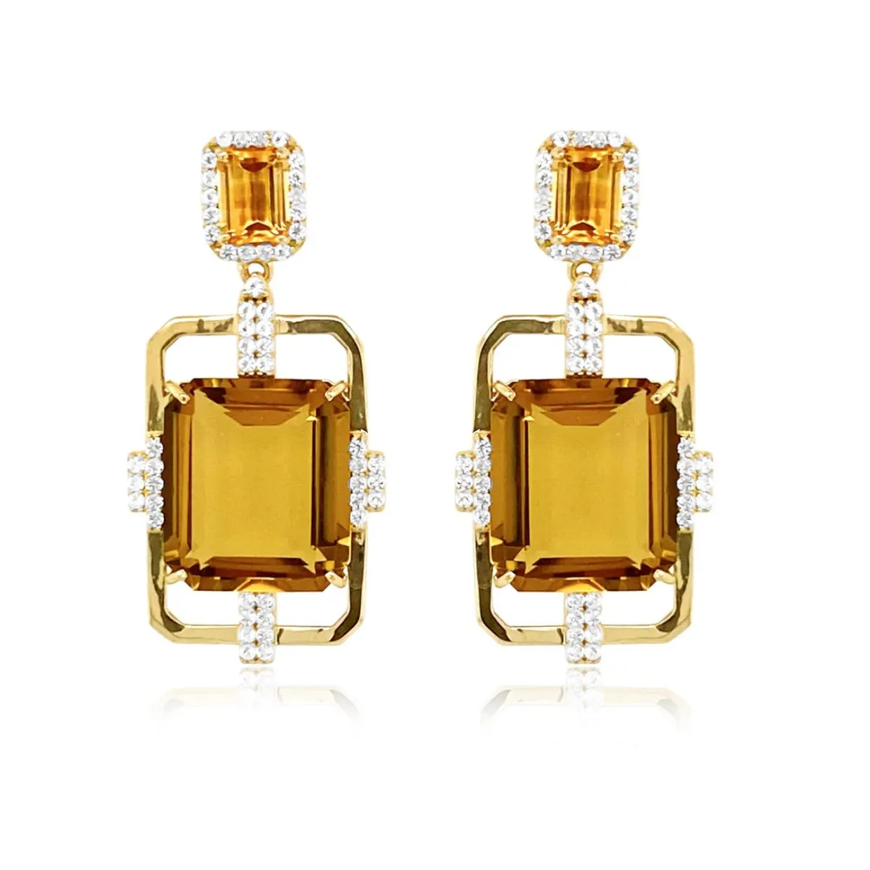 Citrine & White Topaz Earrings