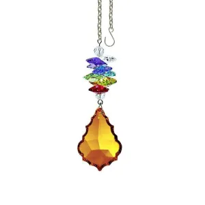 Crystal Ornament Topaz Crystal Pendeloque Prism Colorful Swarovski Crystals 3 1/2-inches