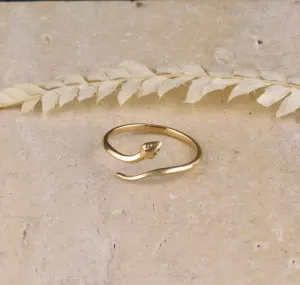 Delicate Snake Ring - Gold Bronze