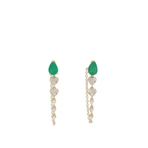 Diamond Emerald Drop Earrings