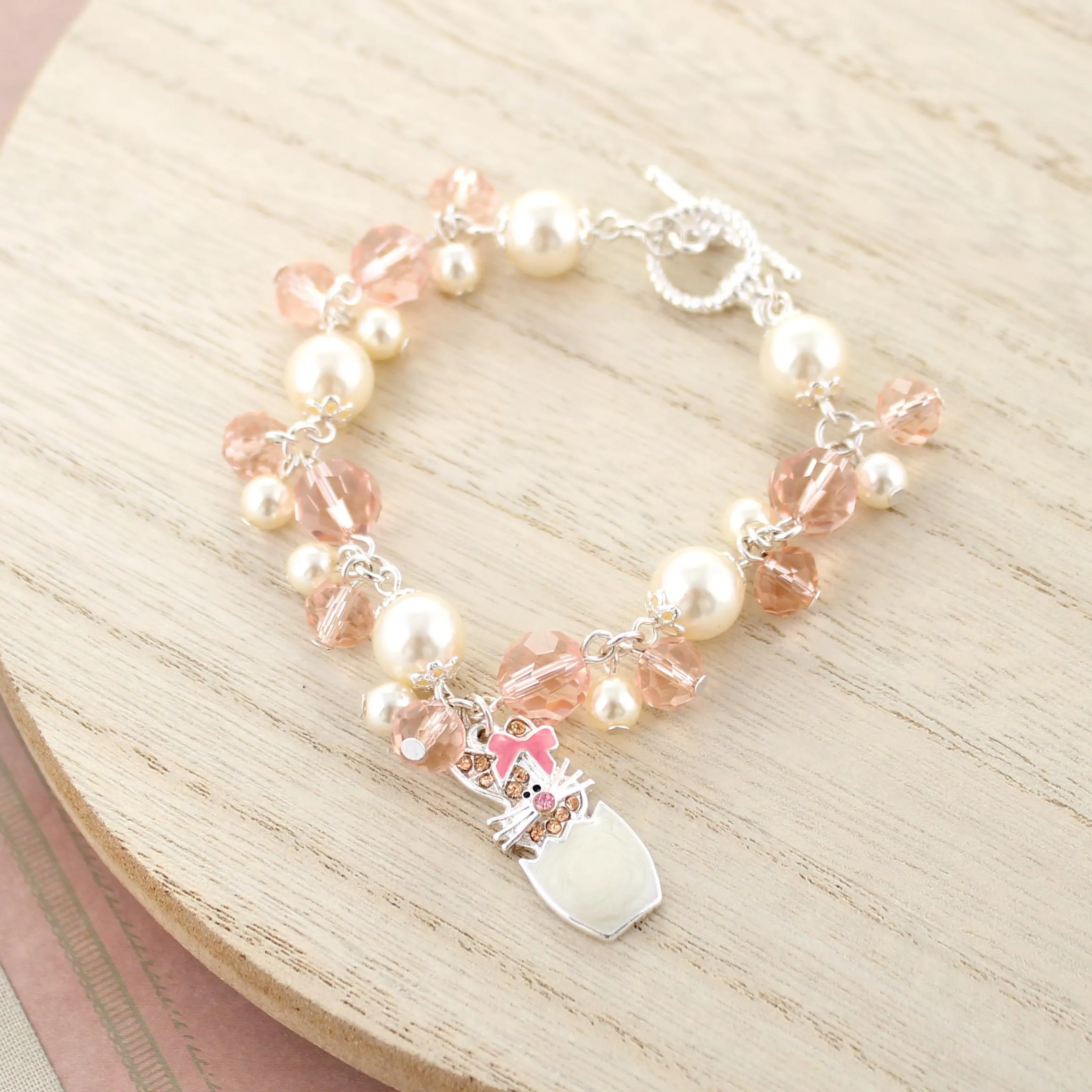 Easter Egg Bunny Toggle Clasp Bracelet