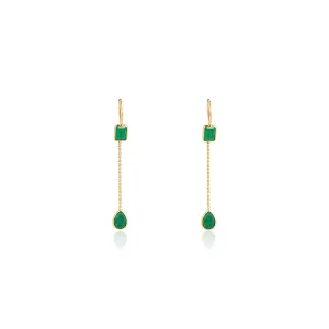 Eleanor Emerald Earrings, 18K Yellow Gold