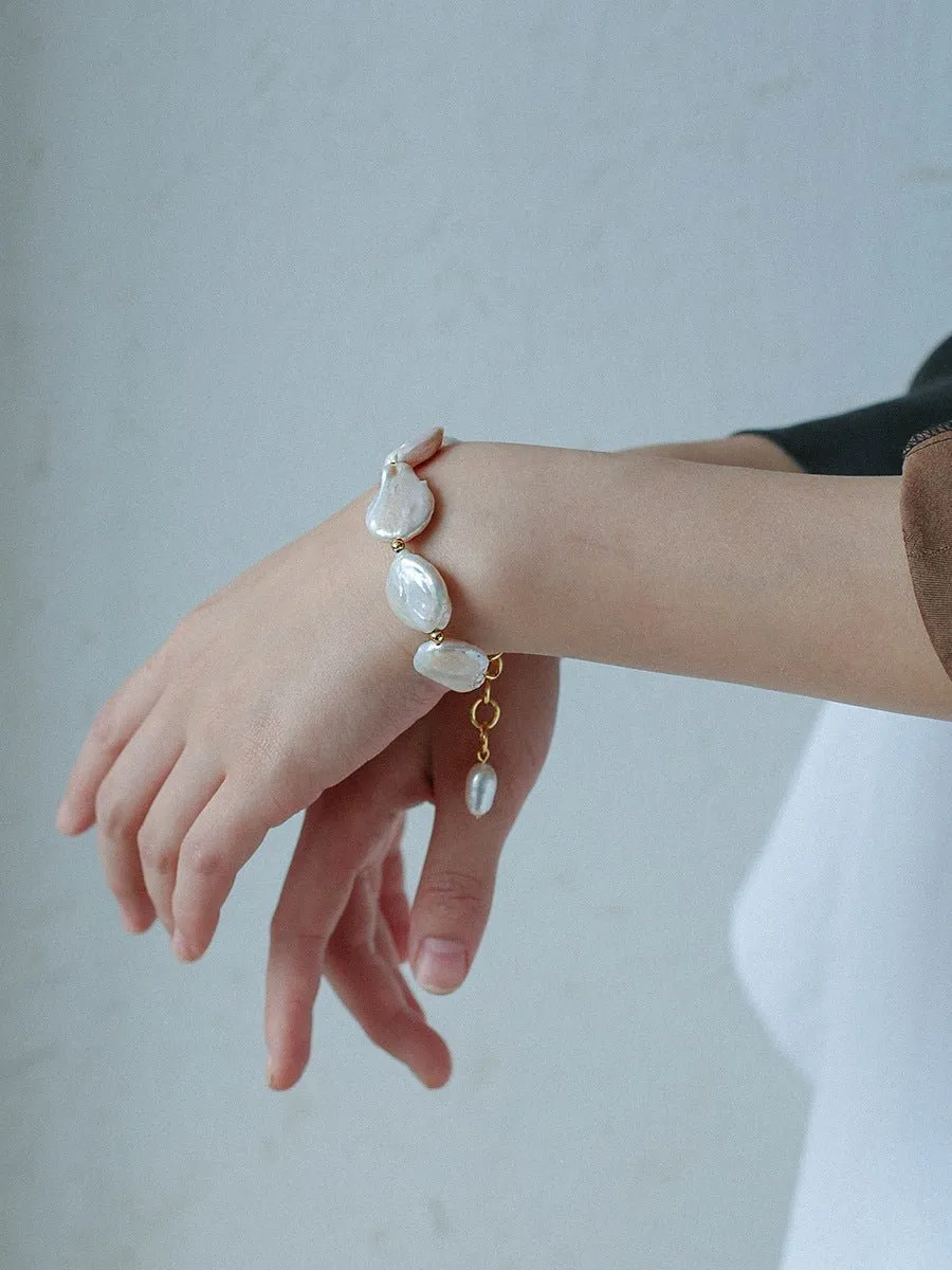 Elegant Rebellion Baroque Pearl Statement Bracelet