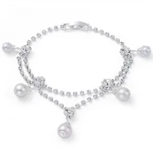 Elegant Vintage Pearl Silver Bracelet