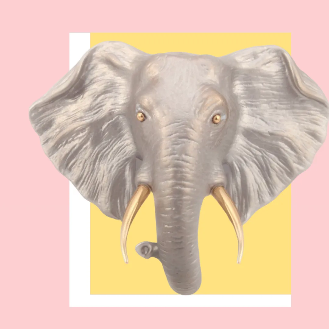 Elephant head brooch by Bill Skinner