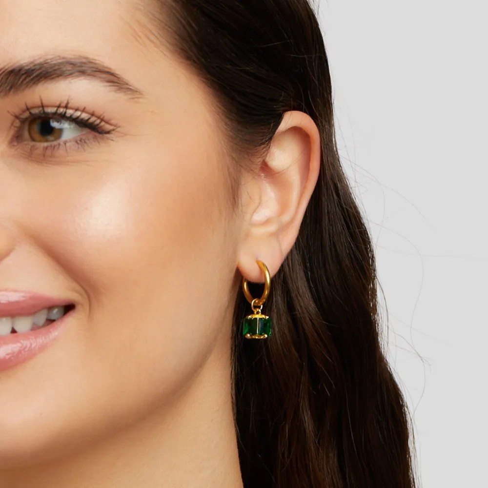 Emerald Cube Earrings