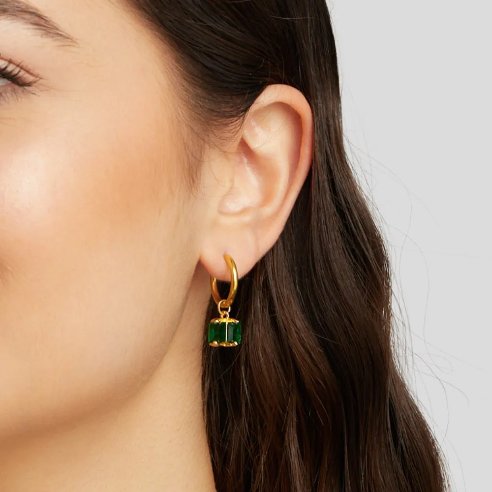 Emerald Cube Earrings