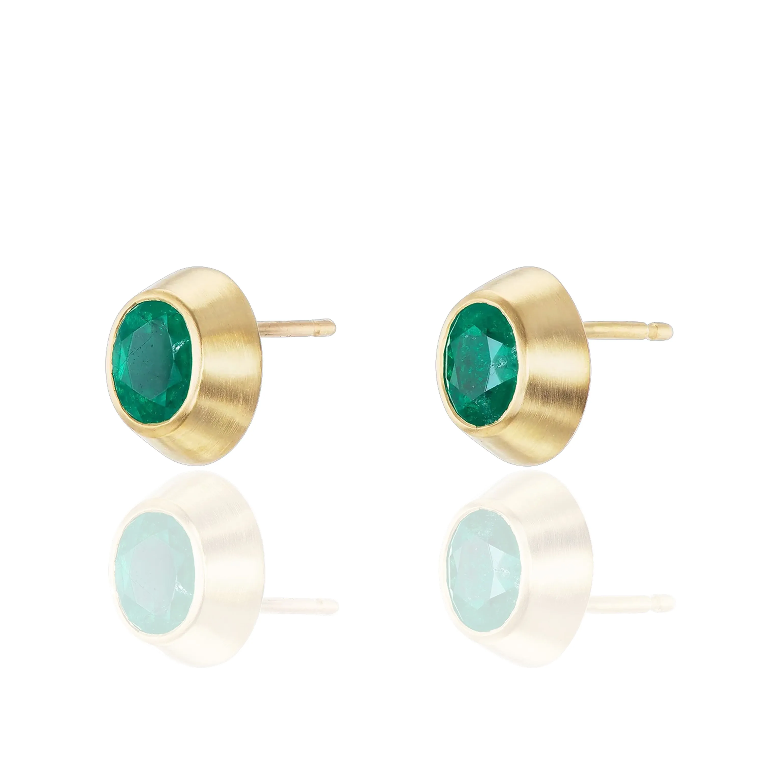 Emerald Oval Studs