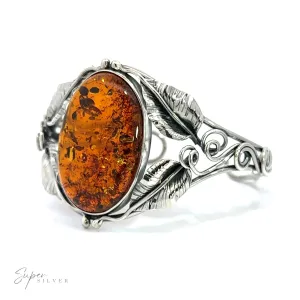 Exquisite Amber Floral Cuff