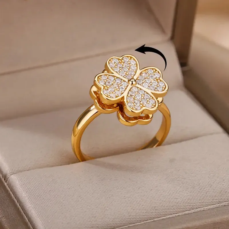 Exquisite Sparkling Adjustable Ring for Christmas Gift