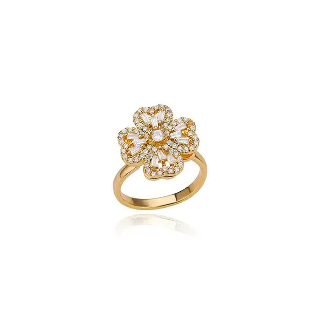 Exquisite Sparkling Adjustable Ring for Christmas Gift