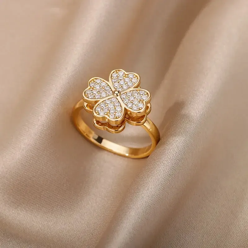 Exquisite Sparkling Adjustable Ring for Christmas Gift