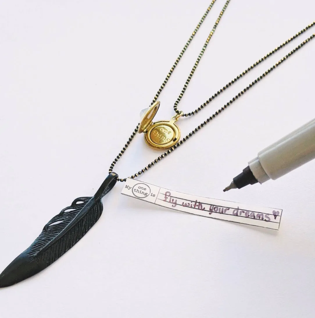 Feather Locket Necklace