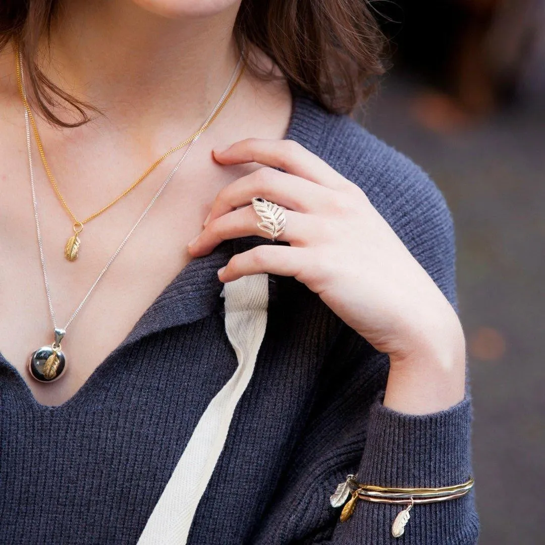 Feather Pendant | Gold