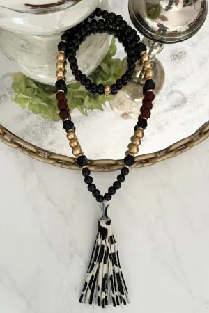 Gamecock Hair on Hide Tassel Necklace