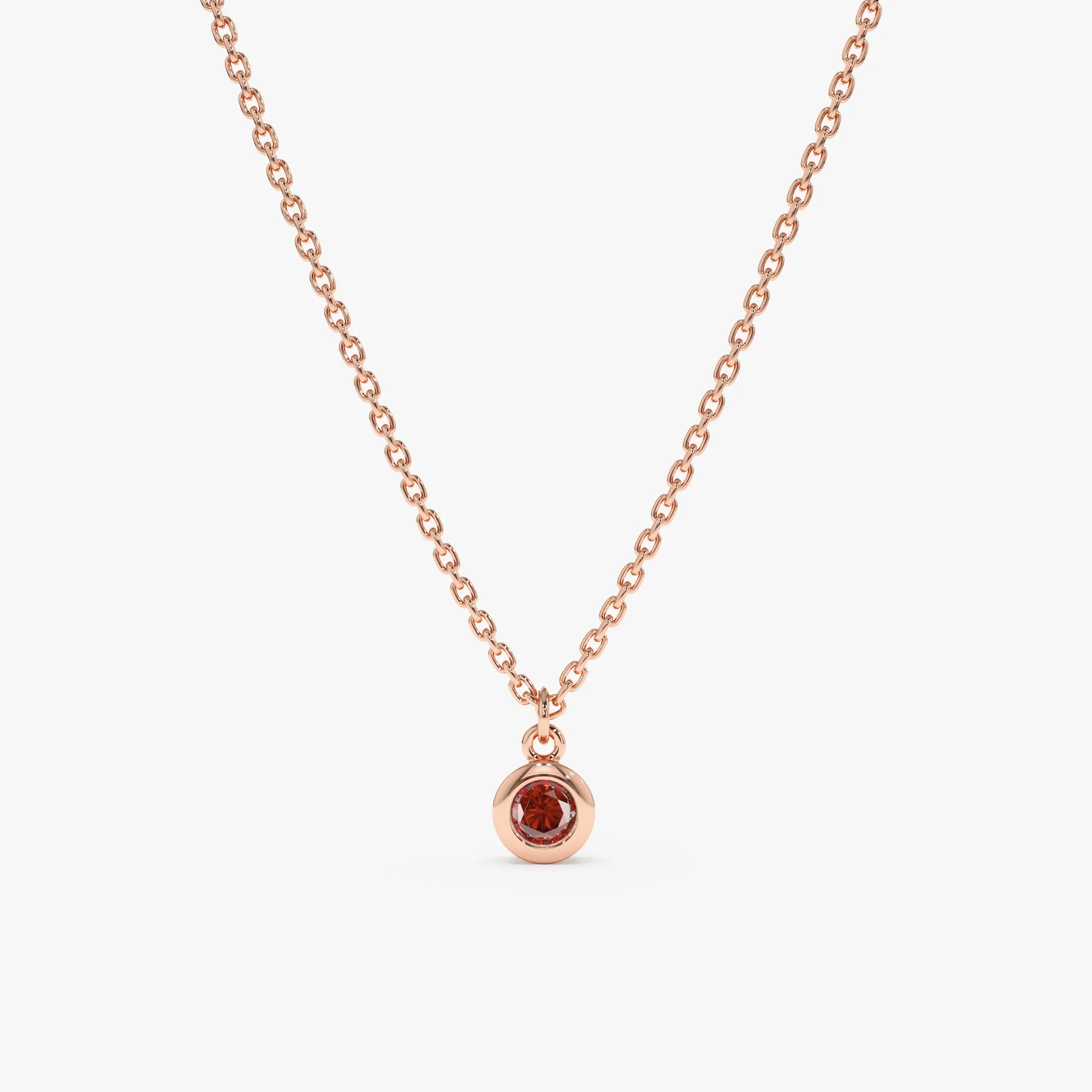 Garnet Charm Necklace, Vienna