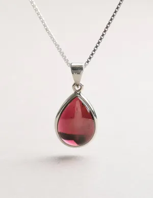 Garnet Mini Pendant Necklace