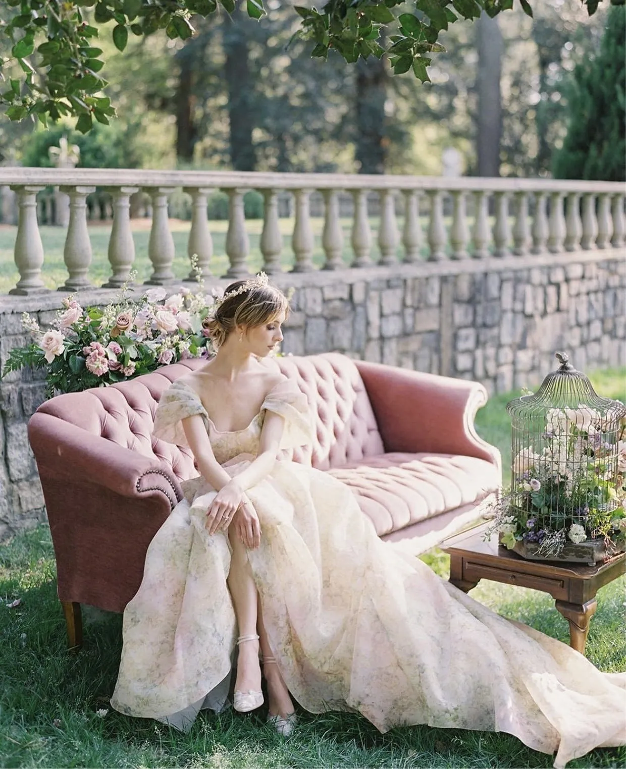 GENEVIEVE Gilded Blossoms Full Bridal Crown