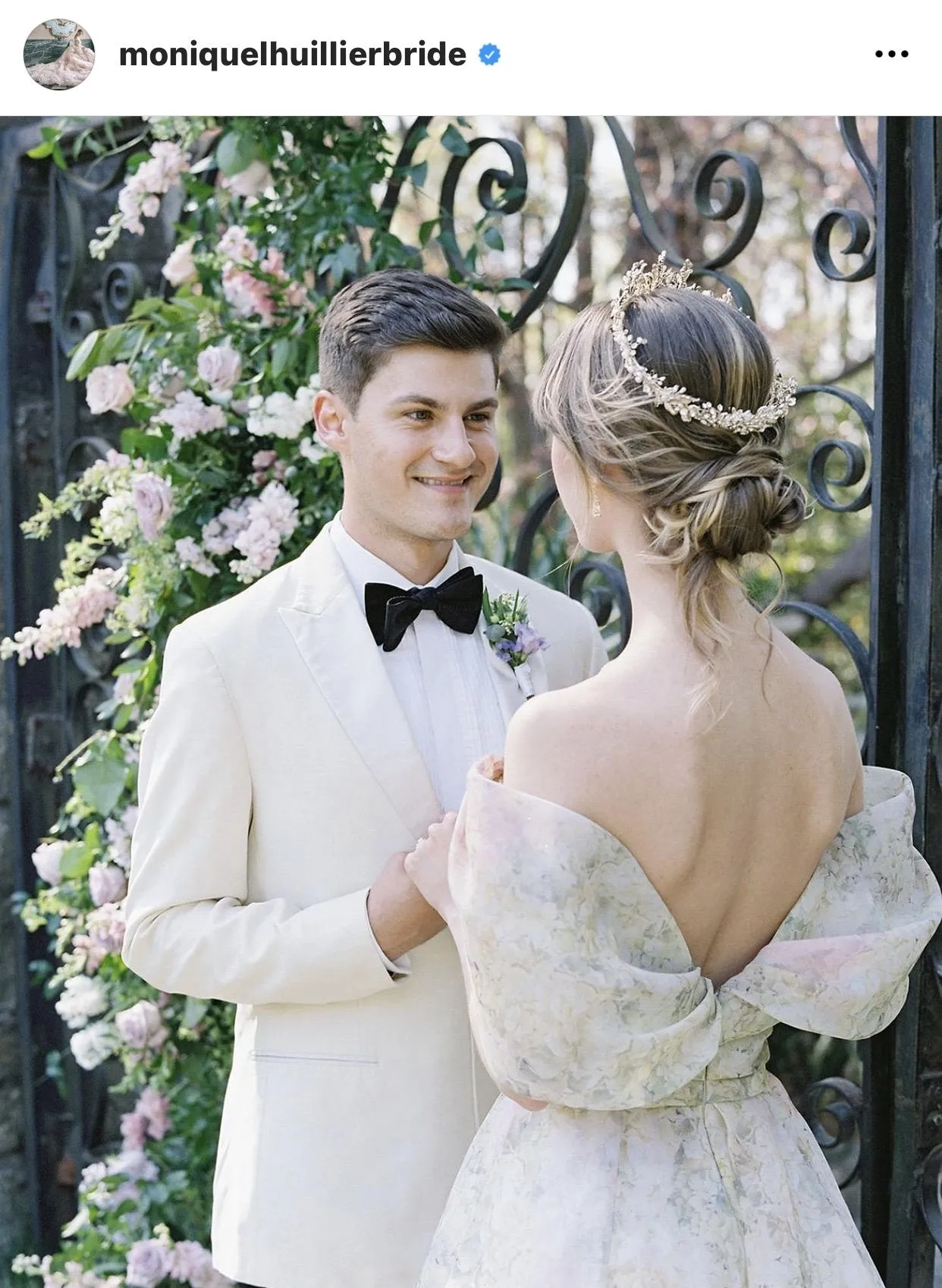 GENEVIEVE Gilded Blossoms Full Bridal Crown