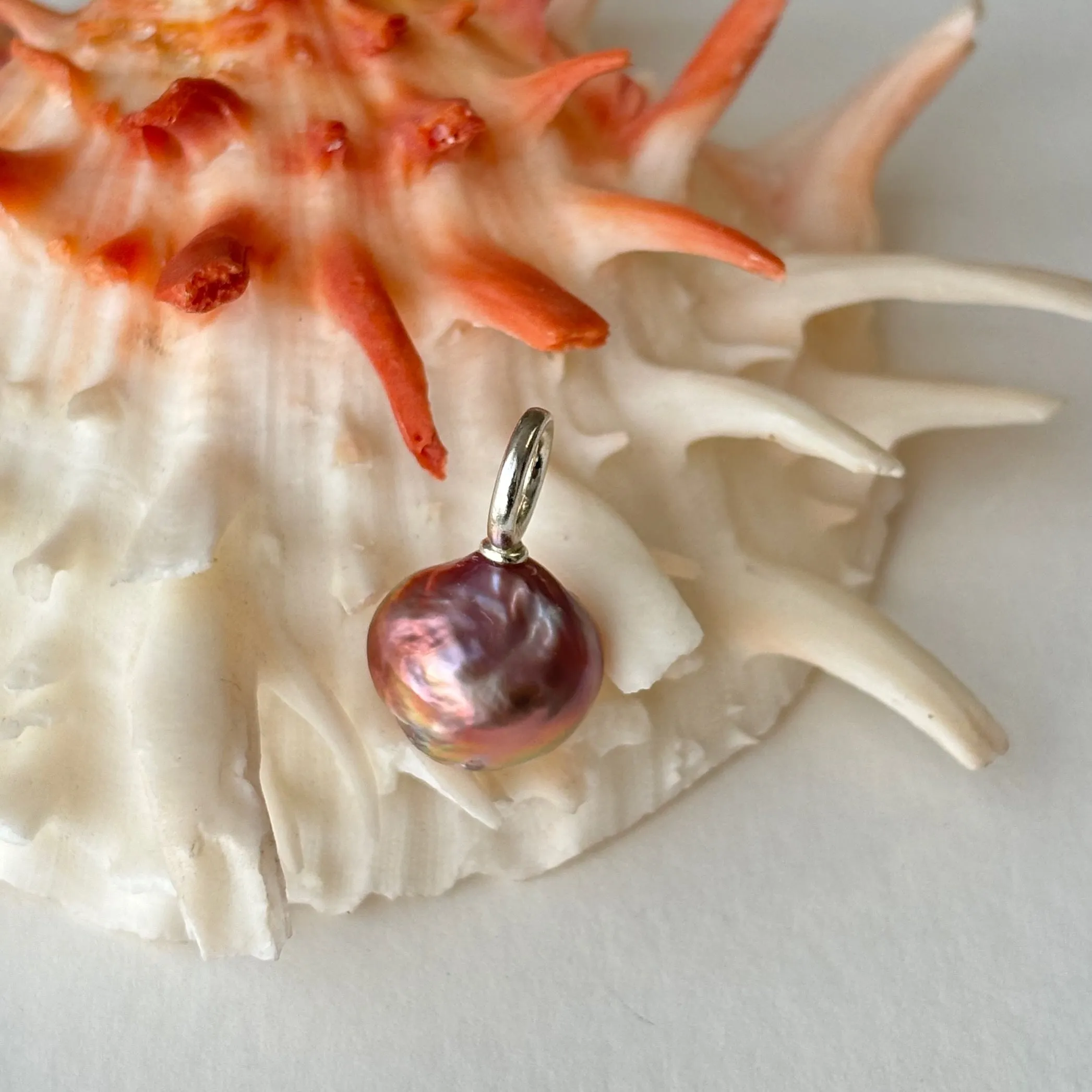 GIANT Japan Kasumi pearl on sterling silver bail