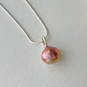 GIANT Japan Kasumi pearl on sterling silver bail