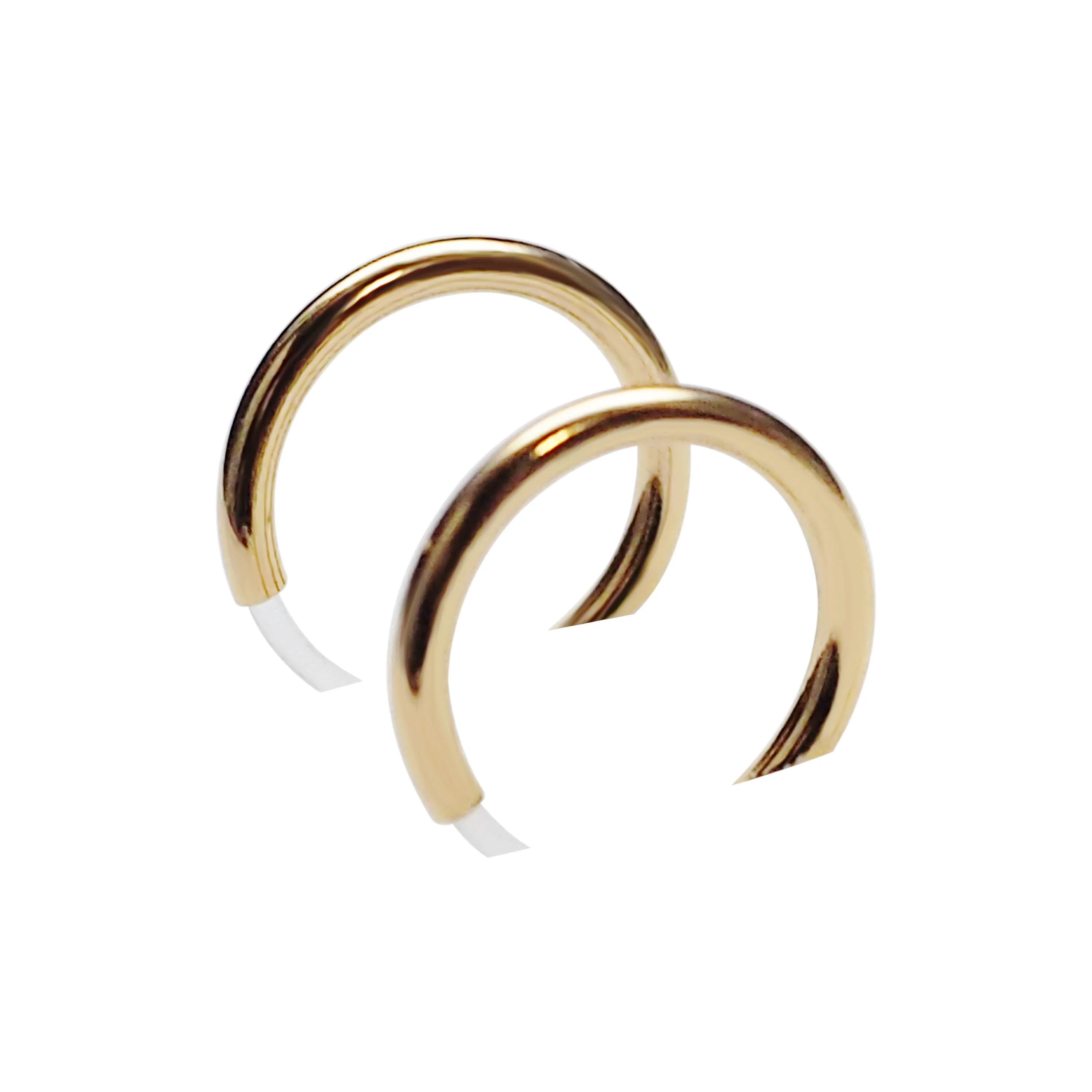 Gold 12mm 15mm Resin Clip On Hoop Earrings