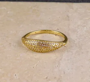 Gold Filled Dome Mini CZ Ring