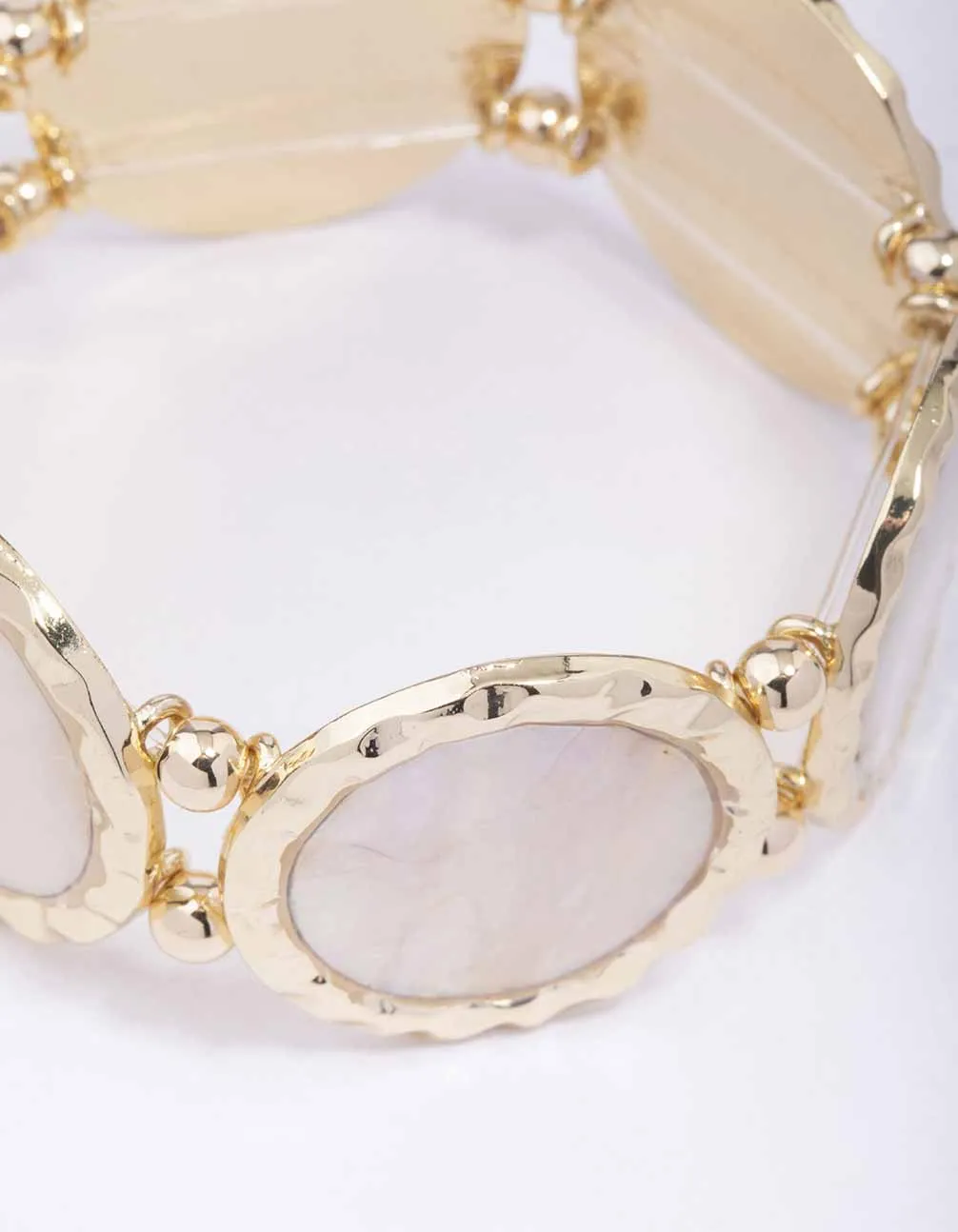 Gold Pearl Disc Bracelet