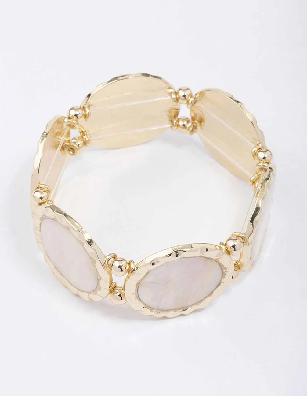 Gold Pearl Disc Bracelet