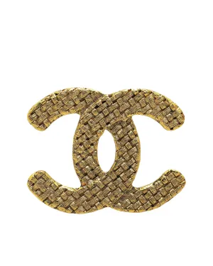 Gold Plated CC Brooch with Pin Closure