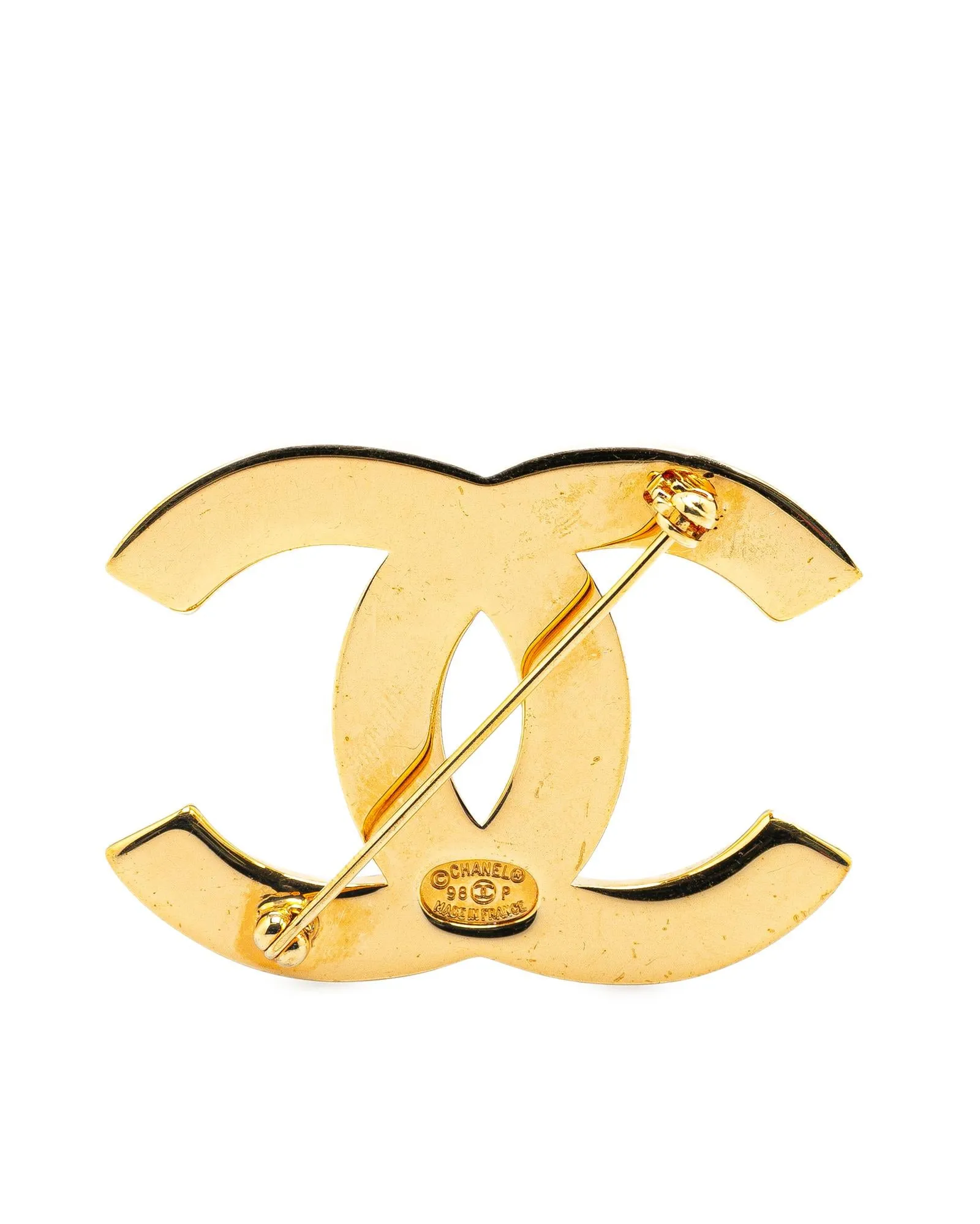 Gold Plated Metal Body Brooch with Back Pin Closure