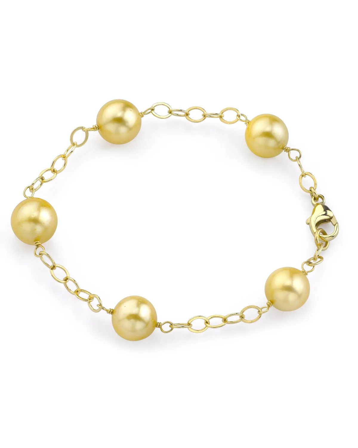 Golden South Sea Tin Cup Pearl Bracelet