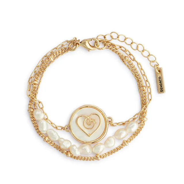 Grateful Heart MOP Gold Bracel