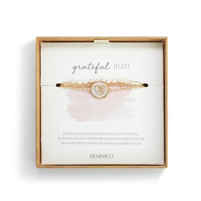 Grateful Heart MOP Gold Bracel