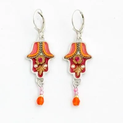 Hamsa Earrings Handcrafted in Color Tones