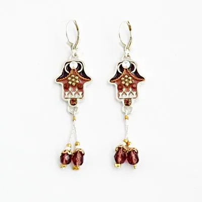 Hamsa Earrings Handcrafted in Color Tones