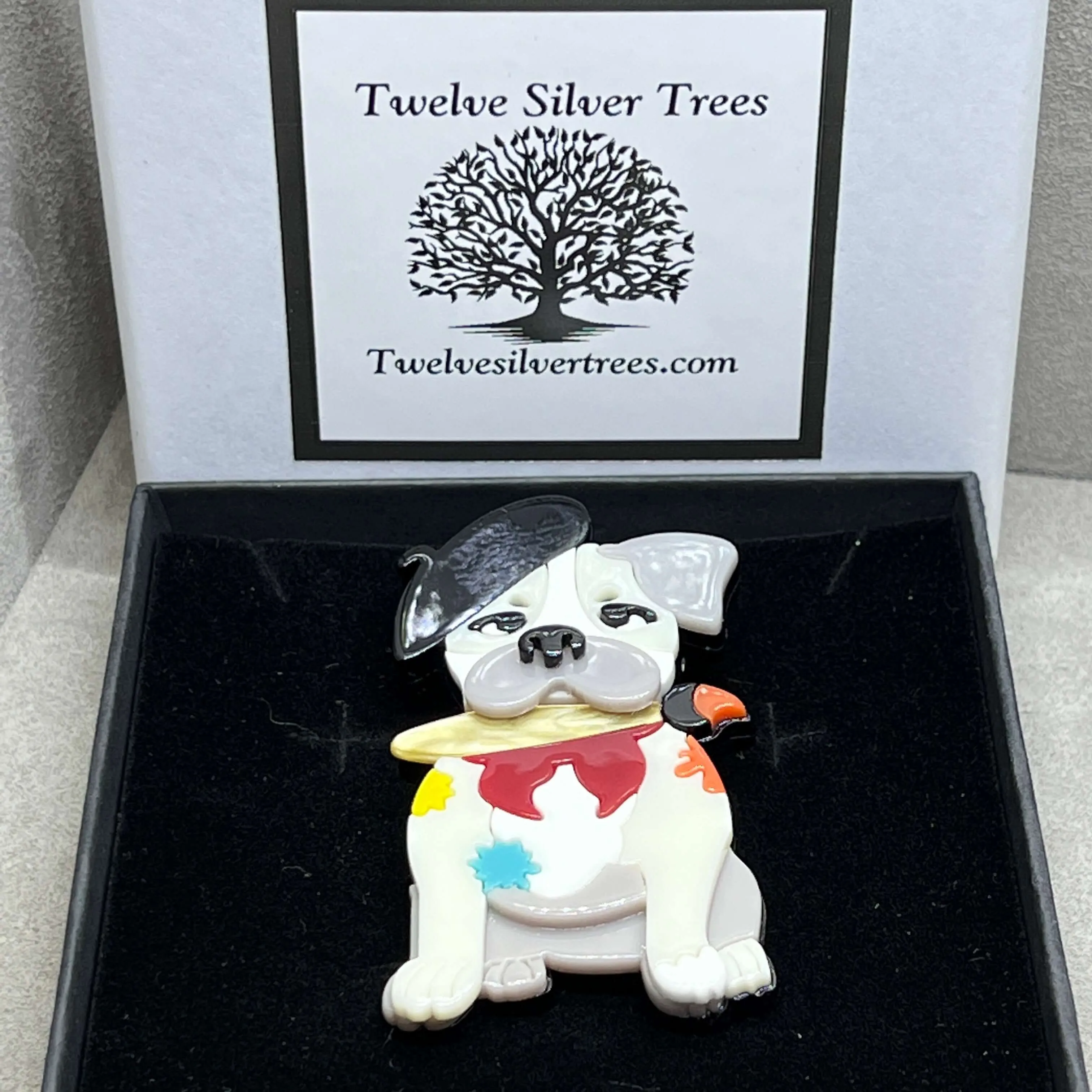 Handmade Acrylic Art Brooch - The Artful Puppy