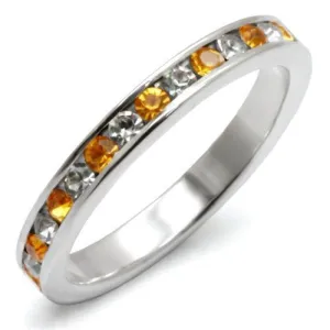 High-Polished 925 Sterling Silver Ring with Top Grade Crystal in Topaz for Women Style LOAS914