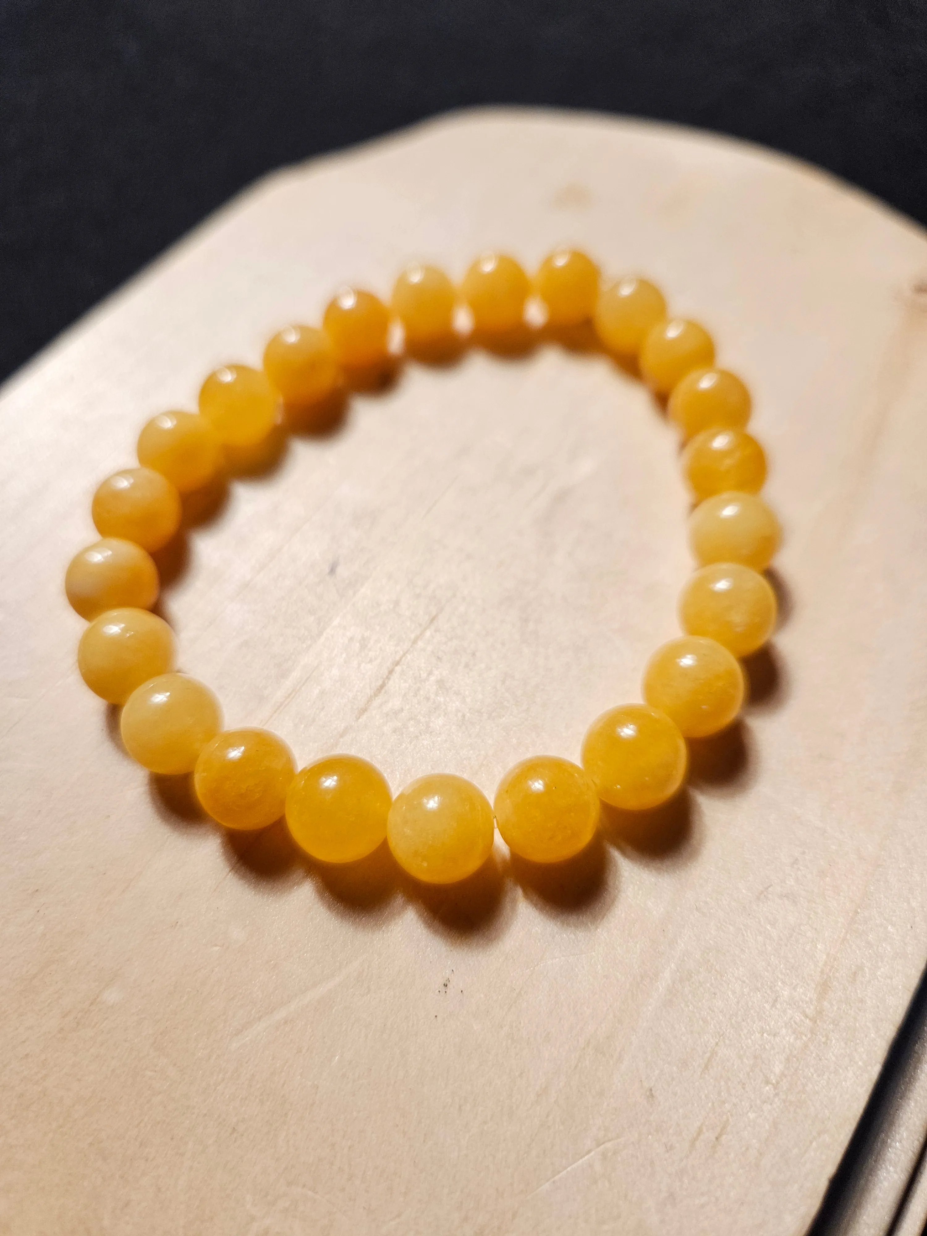 Honey Jade Crystal Beaded Bracelet