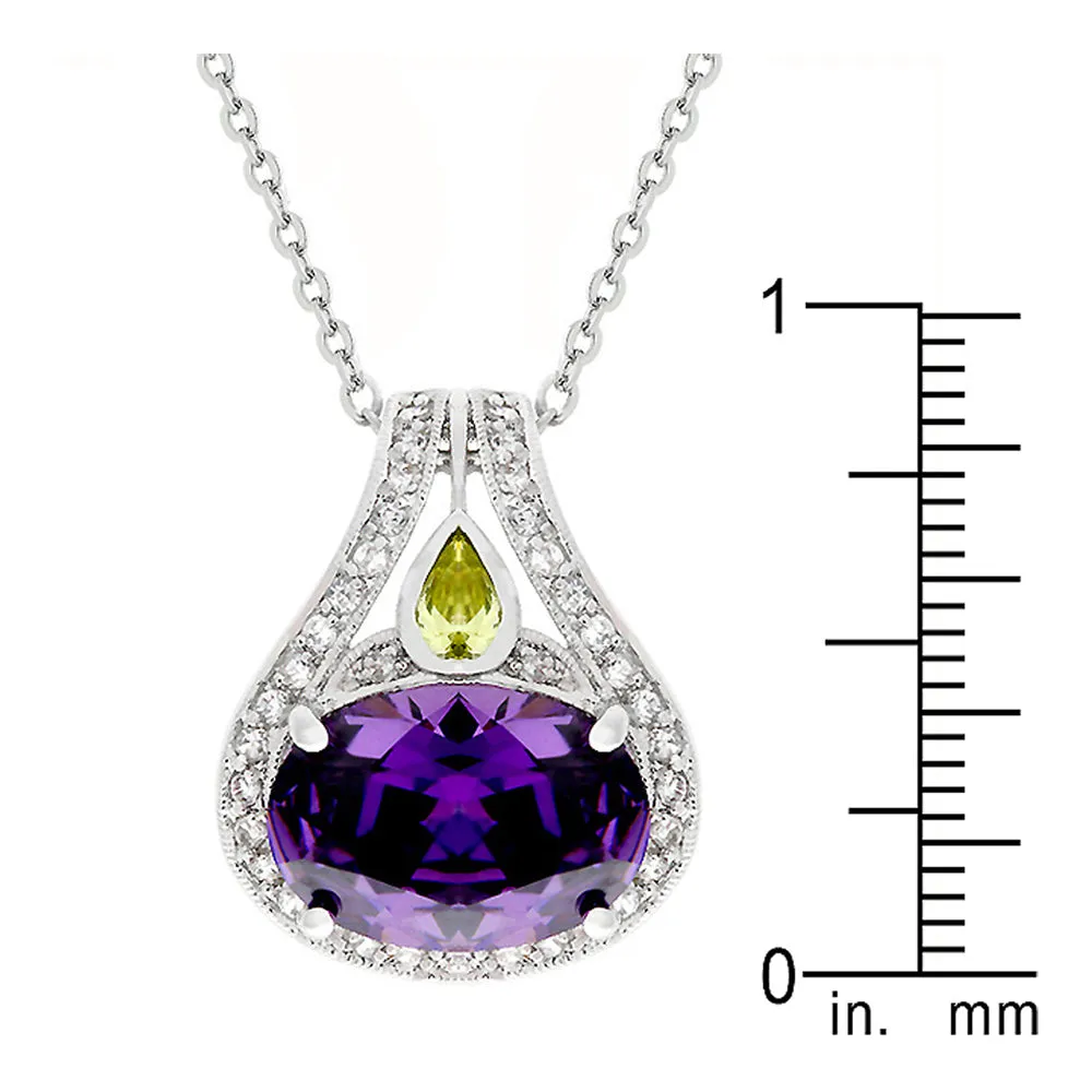 J Goodin Cocktail Fashion Style Majestic Amethyst Cubic Zirconia Pendant For Women