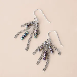 Jovie Black Pearl Chain Tassel Earrings