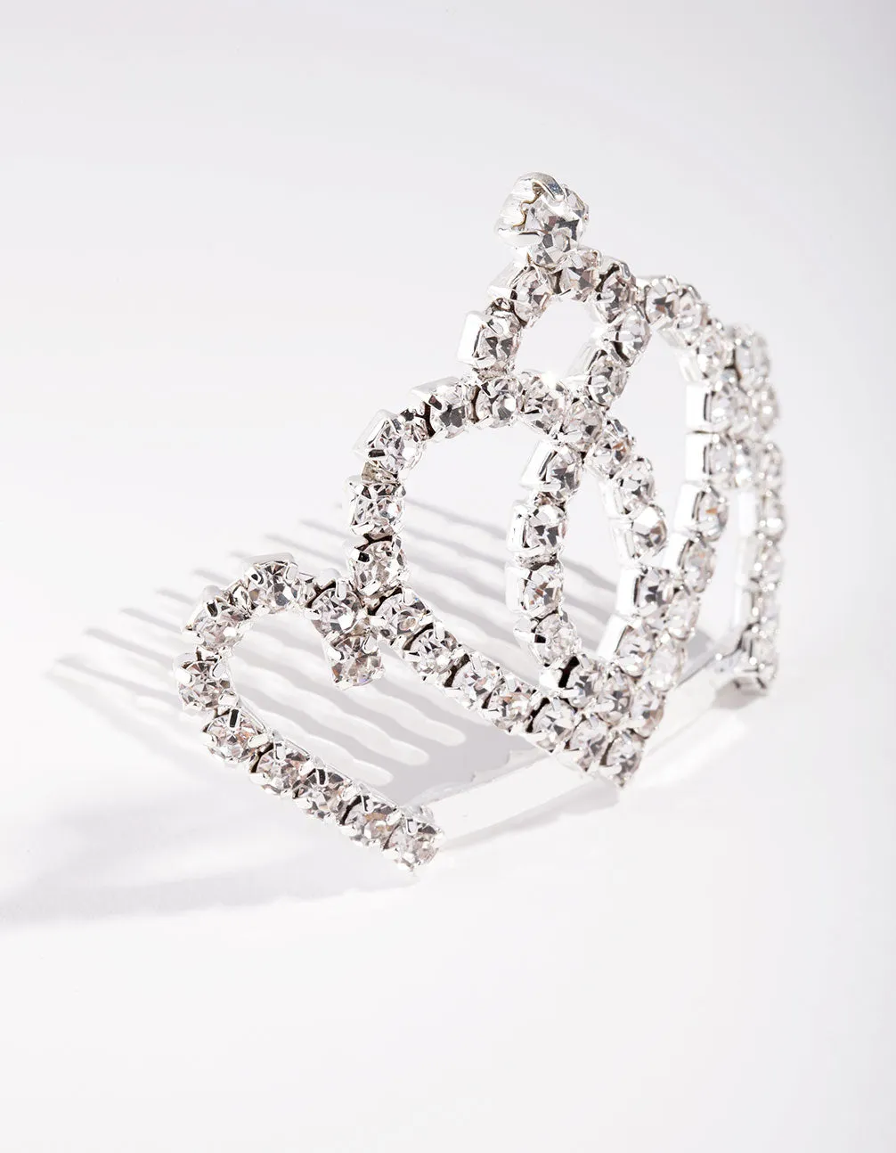 Kids Silver Diamante Swirl Crown