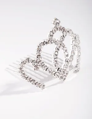 Kids Silver Diamante Swirl Crown