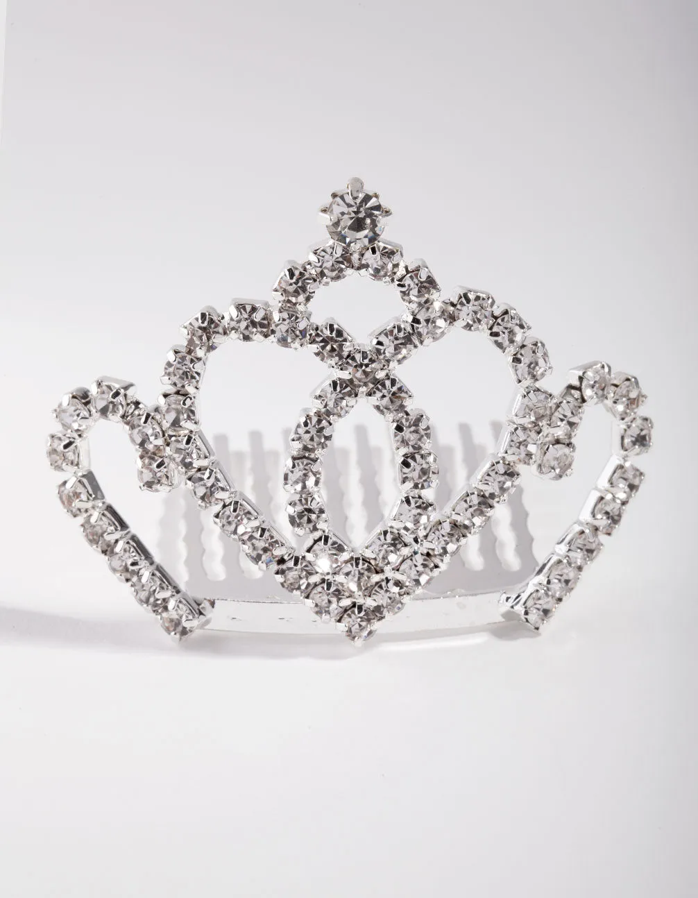 Kids Silver Diamante Swirl Crown