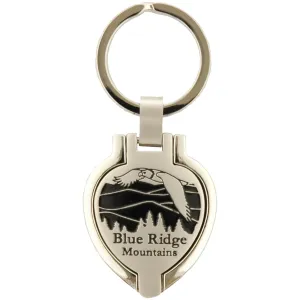 KRVA29 Key Ring Pewter Locket Blue Ridge Mountains