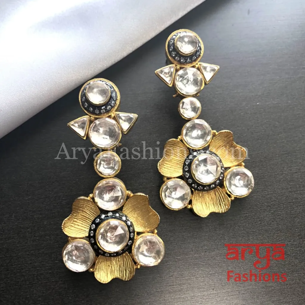 Kundan Long Earrings/Modern Earrings/Party Earrings