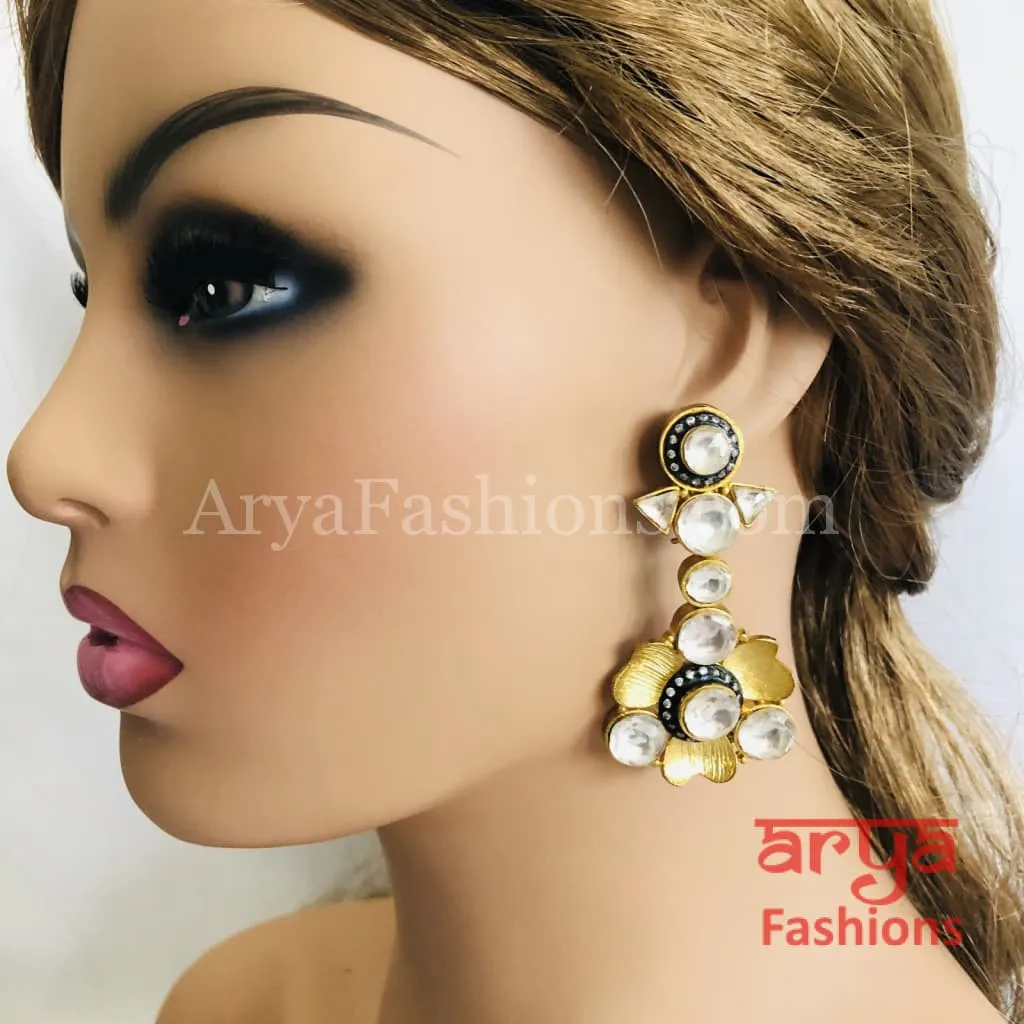 Kundan Long Earrings/Modern Earrings/Party Earrings