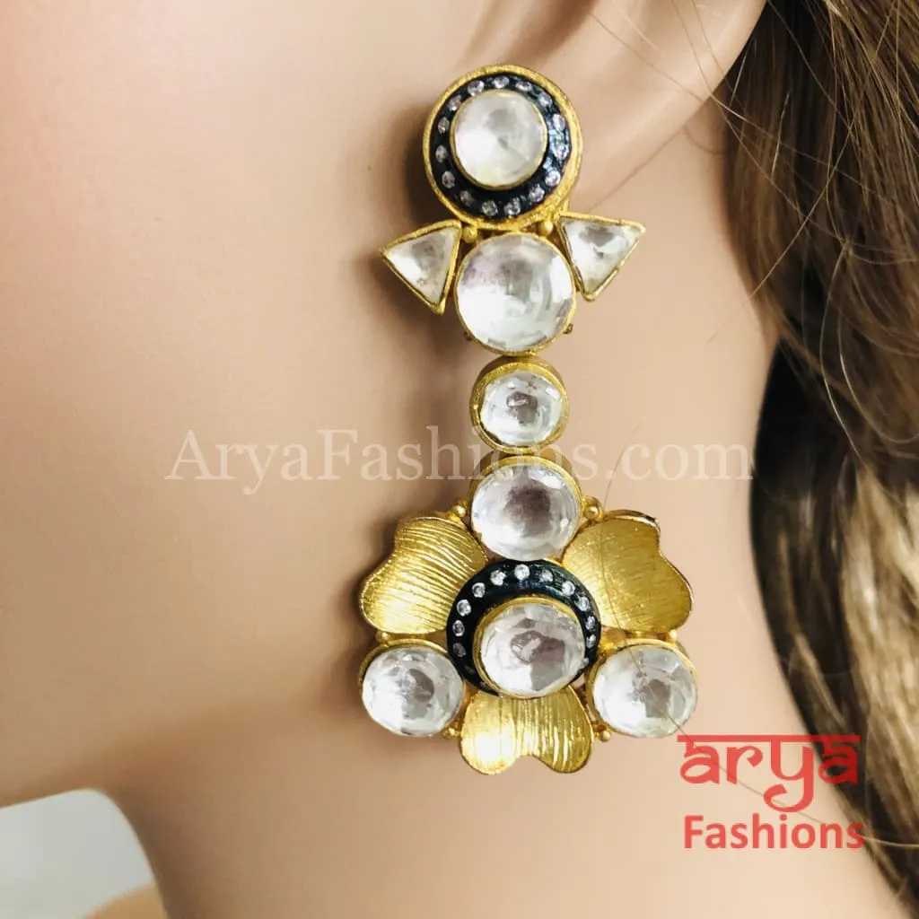 Kundan Long Earrings/Modern Earrings/Party Earrings