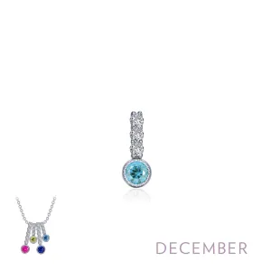 Lafonn December Birthstone Simulated Diamond & Blue Topaz Small Love Pendant BP002BTP