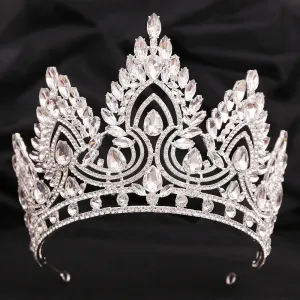 Large Crystal Royal Queen Tiara Crowns Costume Hair Accessories